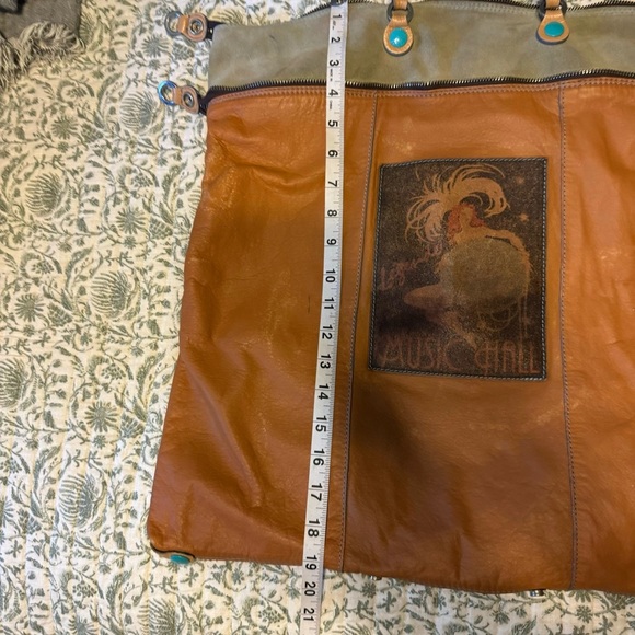 Gabs Cognac Music Hall Art Nouveau patchwork Butter Leather made in Italy - Picture 10 of 16